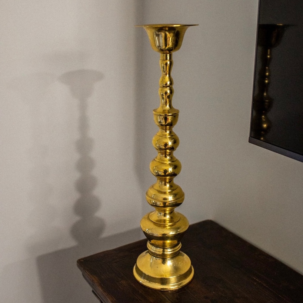 Large Brass Floor Candlestick